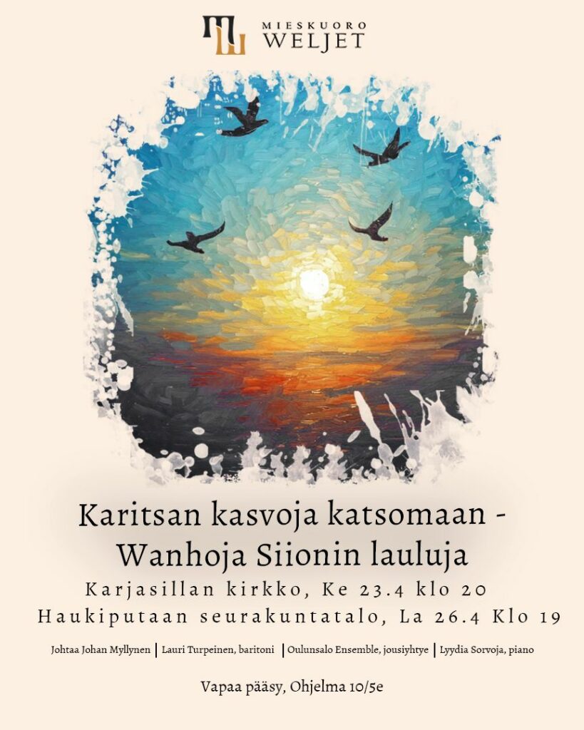 Konsertin mainos: Karitsan kasvoja katsomaan – Wanhoja Siionin lauluja
